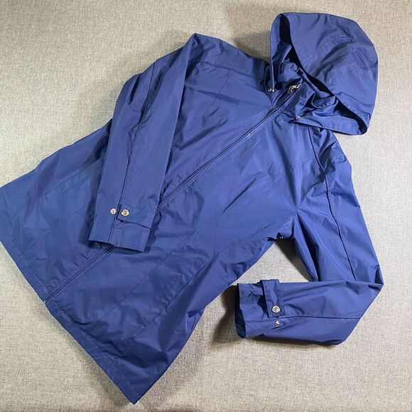 Zeroxposur Full Zip‎ Lined Windbreaker Jacket Womens Small Blue Removable Hood - Picture 1 of 12